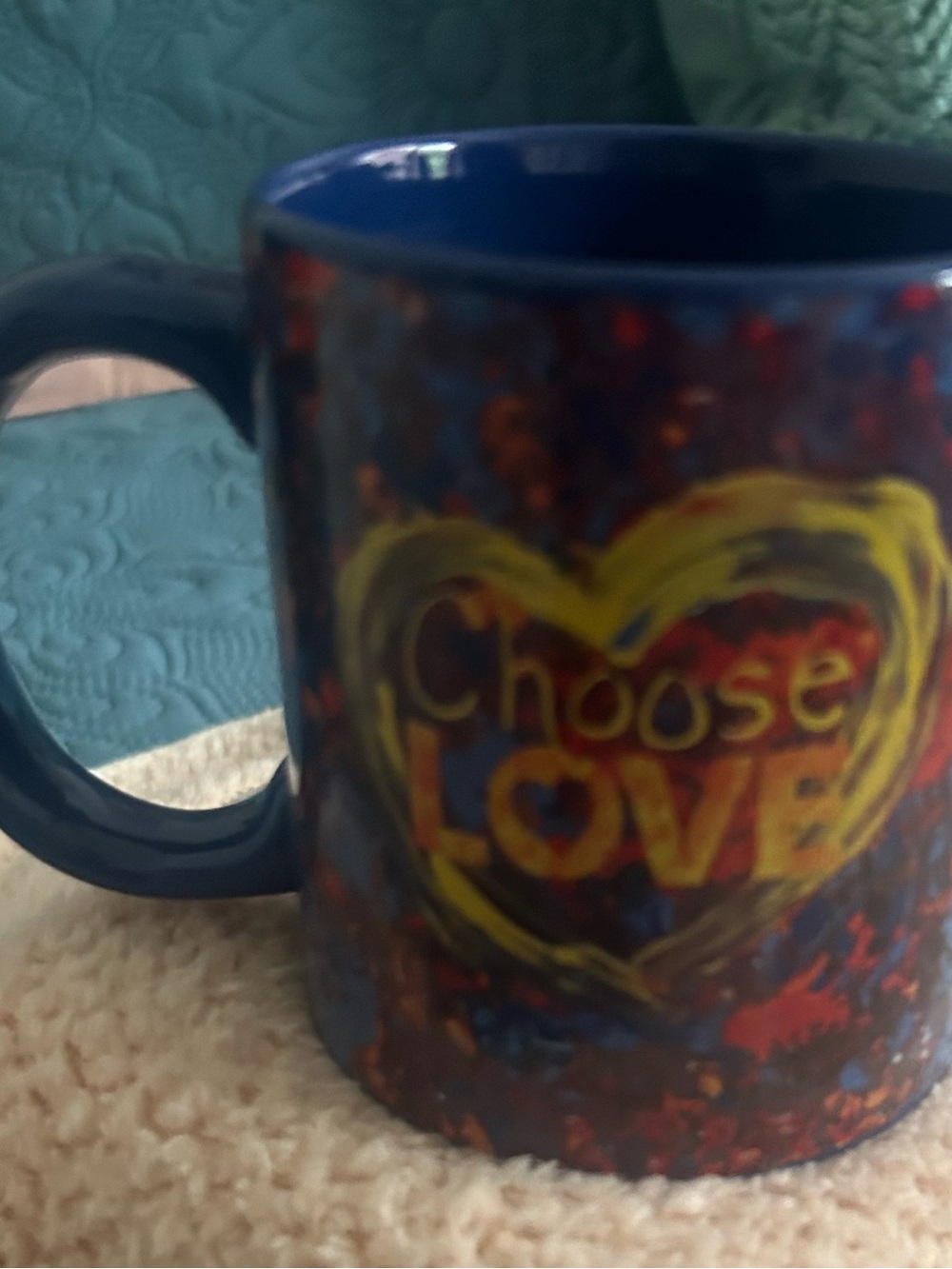 Choose Love Blue Ceramic Coffee Mug